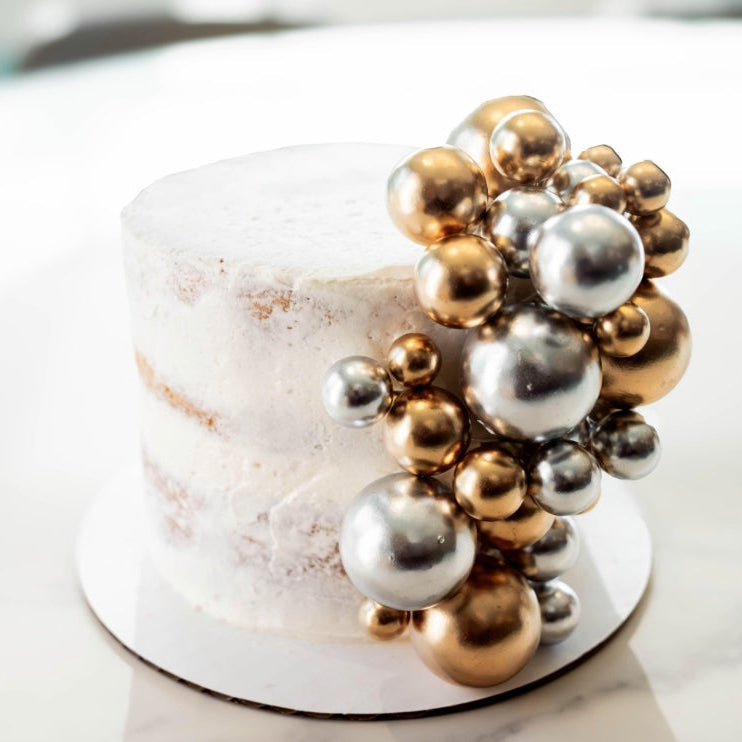 Gold & Silver Ball Mini Cake