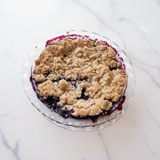 Blueberry Crumble in Pyrex